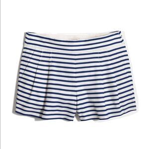 💙 J. Crew Factory Blue and White Striped Dress-Up Pleated Shorts Size 4